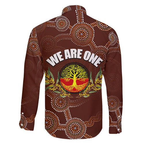 we-are-one-koori-and-australia-family-matching-short-sleeve-bodycon-dress-and-hawaiian-shirt-aboriginal-pattern