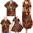 we-are-one-koori-and-australia-family-matching-summer-maxi-dress-and-hawaiian-shirt-aboriginal-pattern