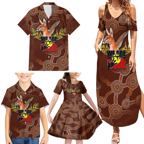 we-are-one-koori-and-australia-family-matching-summer-maxi-dress-and-hawaiian-shirt-aboriginal-pattern