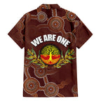 we-are-one-koori-and-australia-family-matching-summer-maxi-dress-and-hawaiian-shirt-aboriginal-pattern
