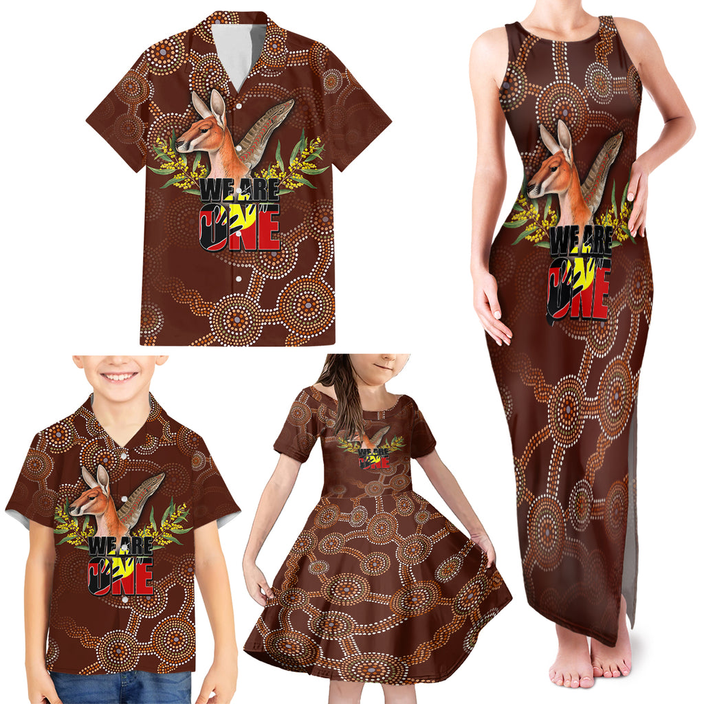 we-are-one-koori-and-australia-family-matching-tank-maxi-dress-and-hawaiian-shirt-aboriginal-pattern