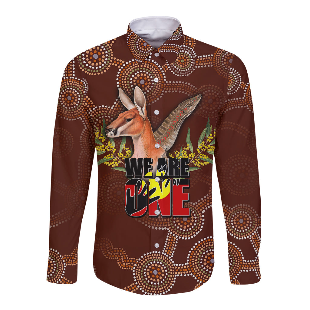 we-are-one-koori-and-australia-long-sleeve-button-shirt-aboriginal-pattern