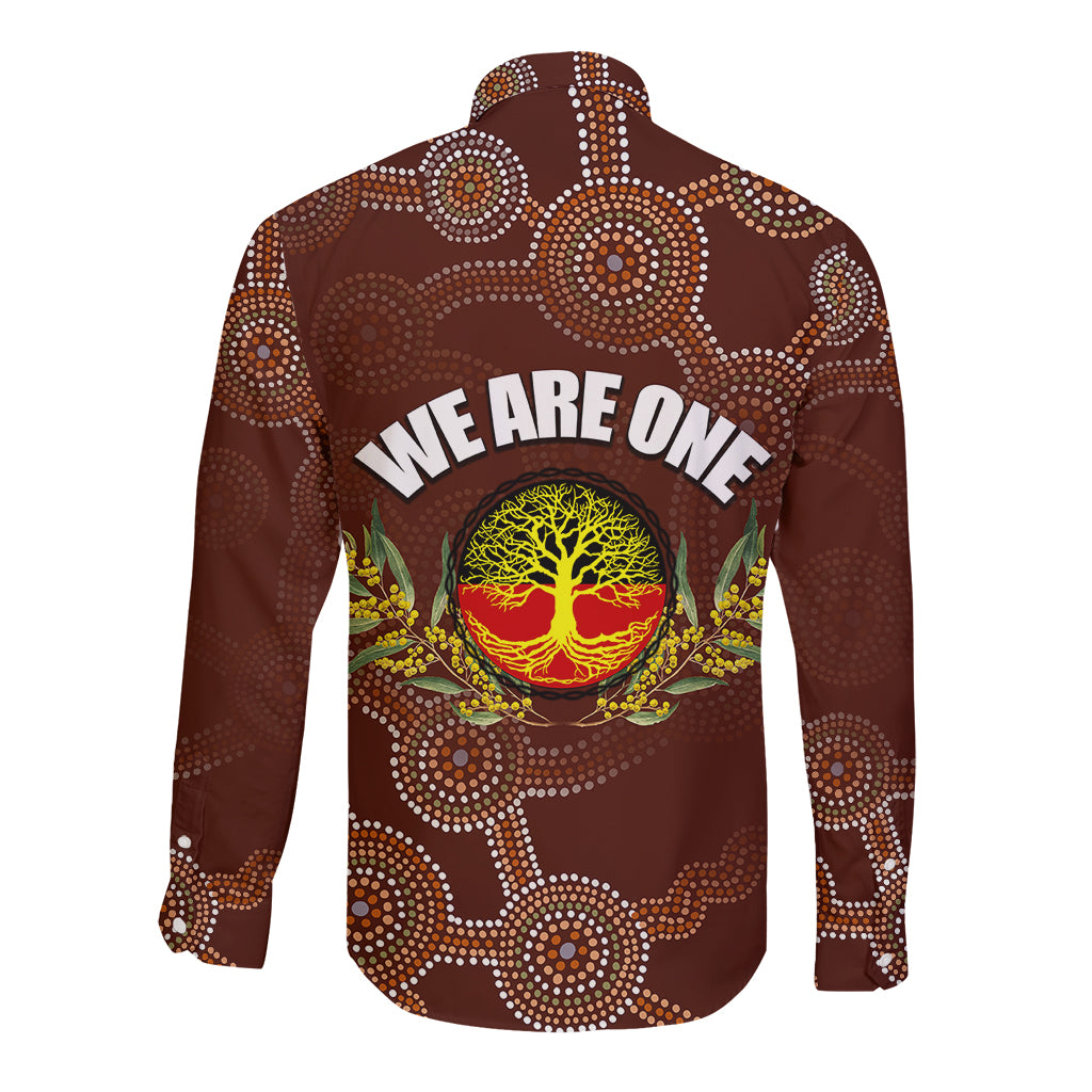 we-are-one-koori-and-australia-long-sleeve-button-shirt-aboriginal-pattern