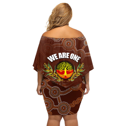 we-are-one-koori-and-australia-off-shoulder-short-dress-aboriginal-pattern
