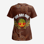 We Are One Koori and Australia Scrub Top Aboriginal Pattern - Aussie Hoodie