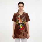 We Are One Koori and Australia Scrub Top Aboriginal Pattern - Aussie Hoodie