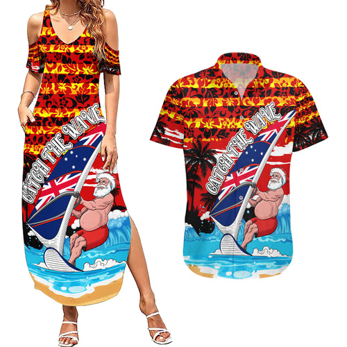 australia-surfing-christmas-couples-matching-summer-maxi-dress-and-hawaiian-shirt-catch-the-wave