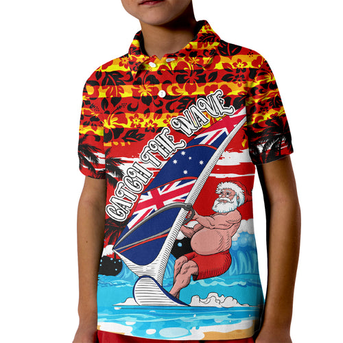 australia-surfing-christmas-kid-polo-shirt-catch-the-wave