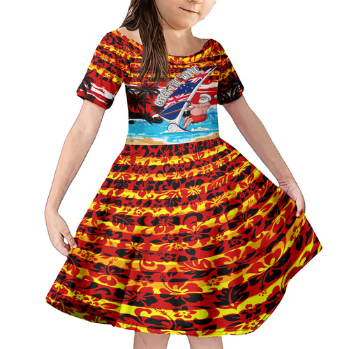 australia-surfing-christmas-kid-short-sleeve-dress-catch-the-wave