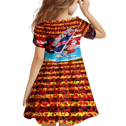 australia-surfing-christmas-kid-short-sleeve-dress-catch-the-wave