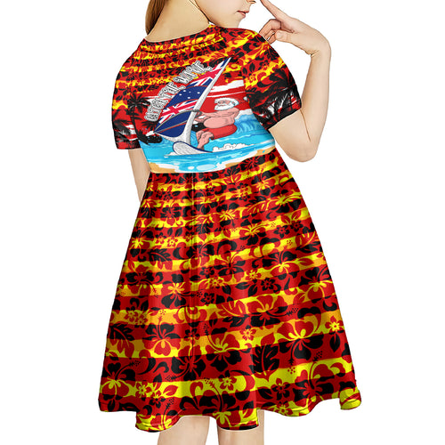 australia-surfing-christmas-kid-short-sleeve-dress-catch-the-wave