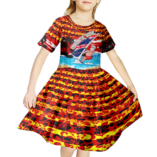 australia-surfing-christmas-kid-short-sleeve-dress-catch-the-wave