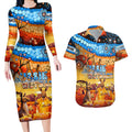 australia-kangaroo-aboriginal-camping-couples-matching-long-sleeve-bodycon-dress-and-hawaiian-shirt-aussie-outback-camping-with-beer