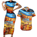 australia-kangaroo-aboriginal-camping-couples-matching-short-sleeve-bodycon-dress-and-hawaiian-shirt-aussie-outback-camping-with-beer