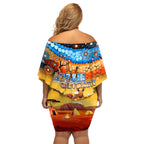 australia-kangaroo-aboriginal-camping-family-matching-off-shoulder-short-dress-and-hawaiian-shirt-aussie-outback-camping-with-beer