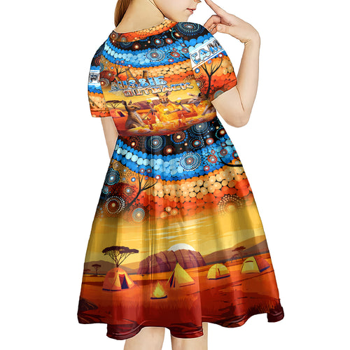 australia-kangaroo-aboriginal-camping-kid-short-sleeve-dress-aussie-outback-camping-with-beer