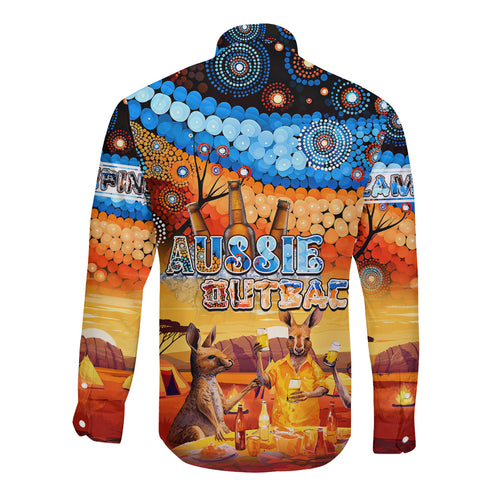 australia-kangaroo-aboriginal-camping-long-sleeve-button-shirt-aussie-outback-camping-with-beer