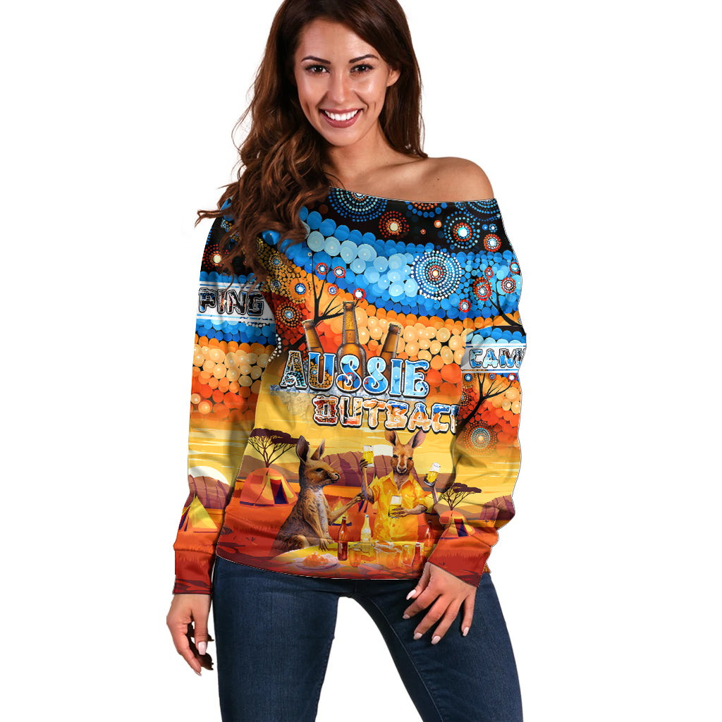 australia-kangaroo-aboriginal-camping-off-shoulder-sweater-aussie-outback-camping-with-beer
