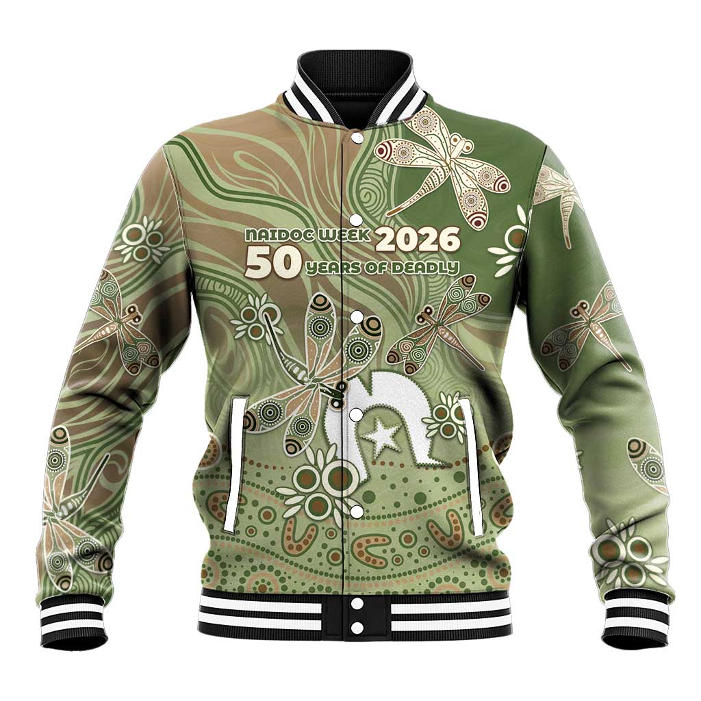 Personalised NAIDOC Week 2026 Baseball Jacket Dragonfly Australian Aboriginal Art