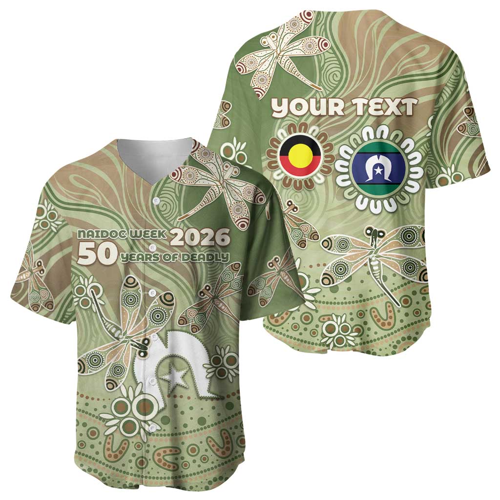 Personalised NAIDOC Week 2026 Baseball Jersey Dragonfly Australian Aboriginal Art