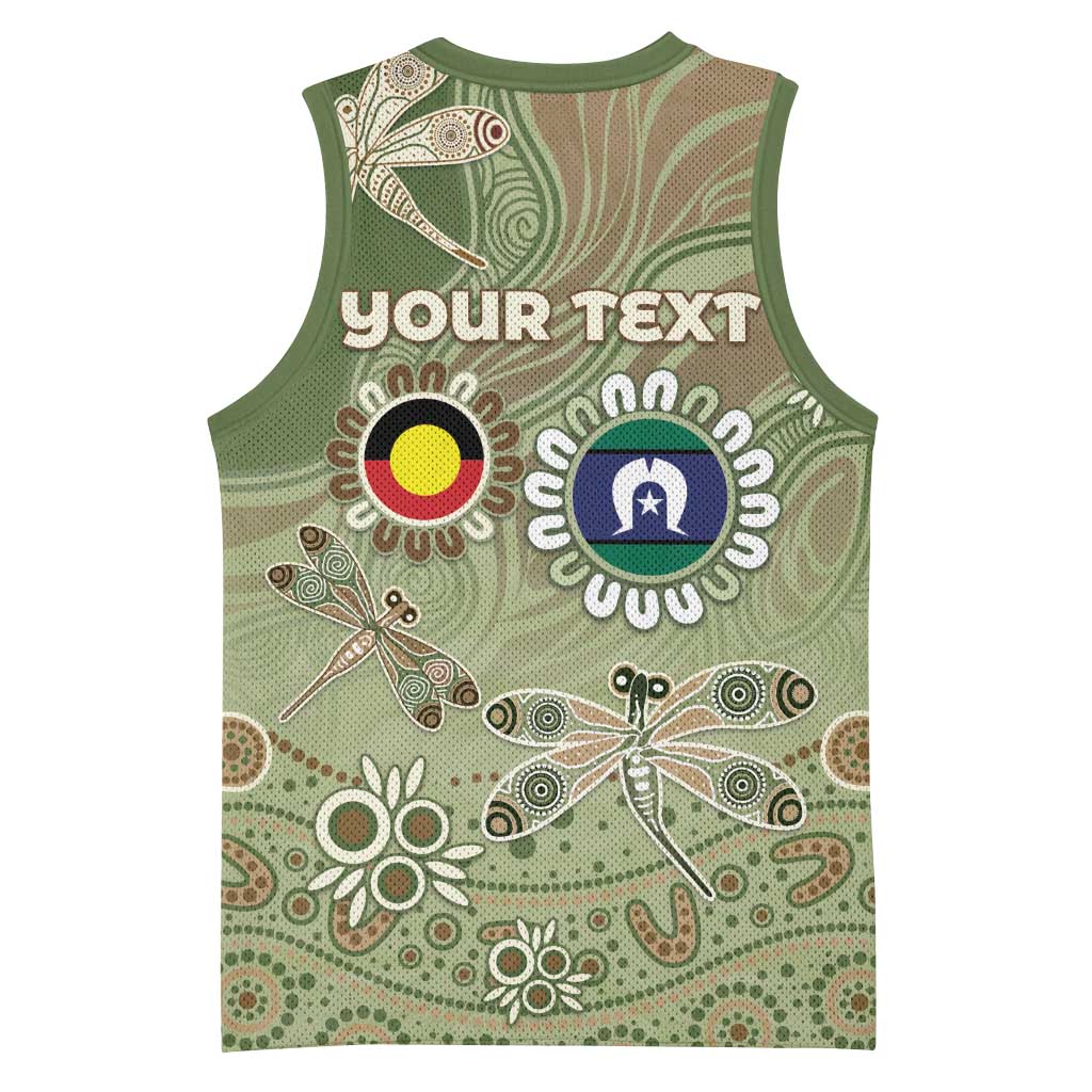 Personalised NAIDOC Week 2026 Basketball Jersey Dragonfly Australian Aboriginal Art