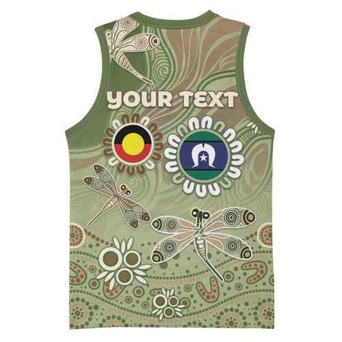 Personalised NAIDOC Week 2026 Basketball Jersey Dragonfly Australian Aboriginal Art