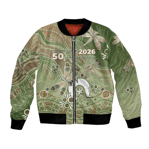 Personalised NAIDOC Week 2026 Bomber Jacket Dragonfly Australian Aboriginal Art