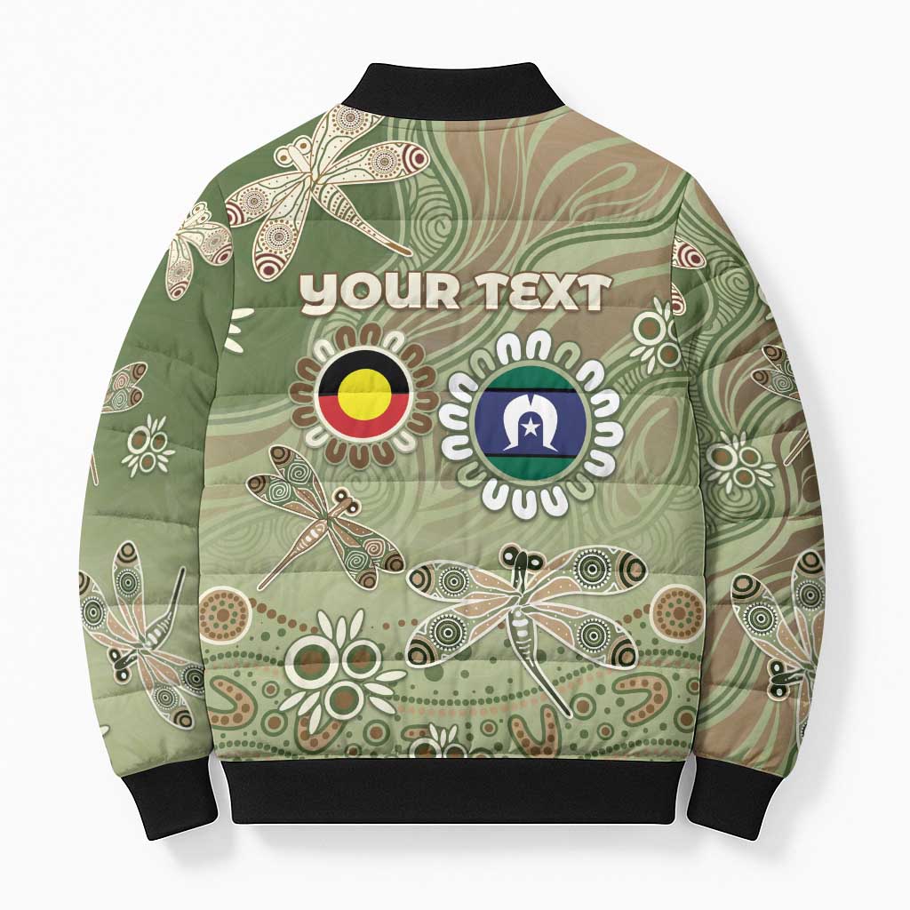 Personalised NAIDOC Week 2026 Bomber Puffer Jacket Dragonfly Australian Aboriginal Art