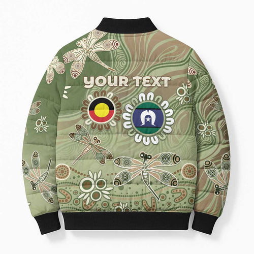 Personalised NAIDOC Week 2026 Bomber Puffer Jacket Dragonfly Australian Aboriginal Art