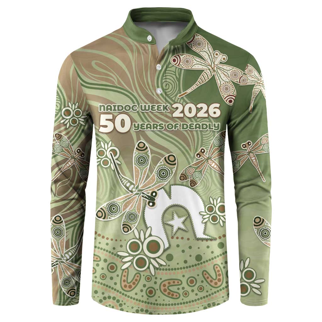 Personalised NAIDOC Week 2026 Button Sweatshirt Dragonfly Australian Aboriginal Art