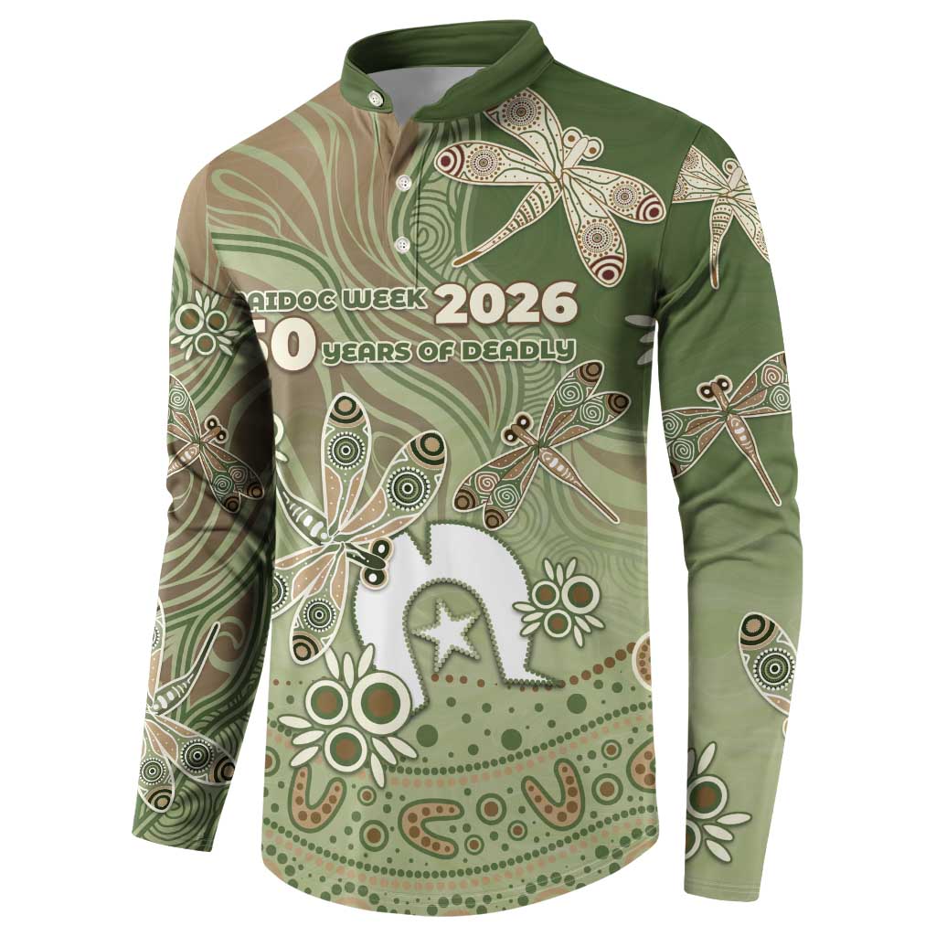Personalised NAIDOC Week 2026 Button Sweatshirt Dragonfly Australian Aboriginal Art