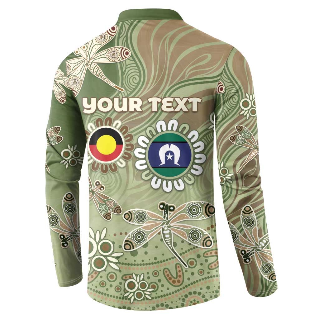 Personalised NAIDOC Week 2026 Button Sweatshirt Dragonfly Australian Aboriginal Art