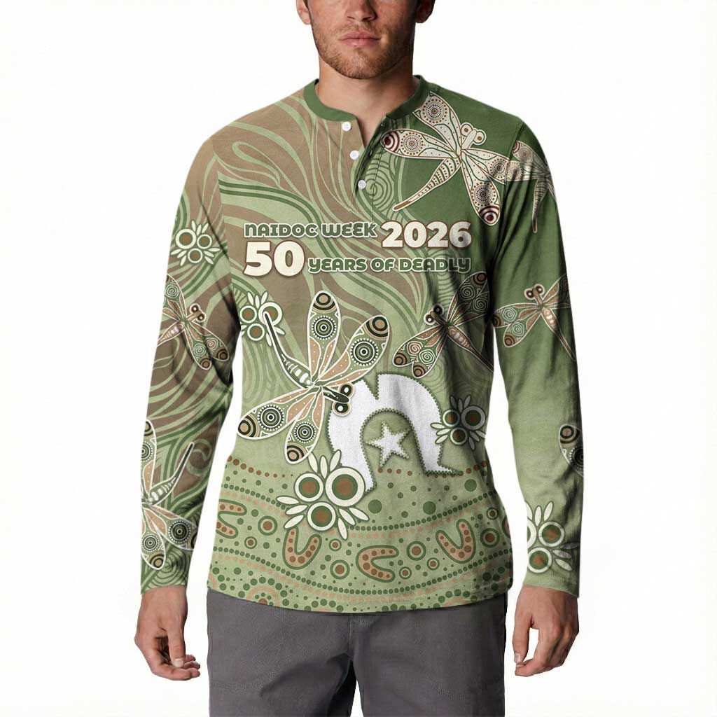 Personalised NAIDOC Week 2026 Button Sweatshirt Dragonfly Australian Aboriginal Art