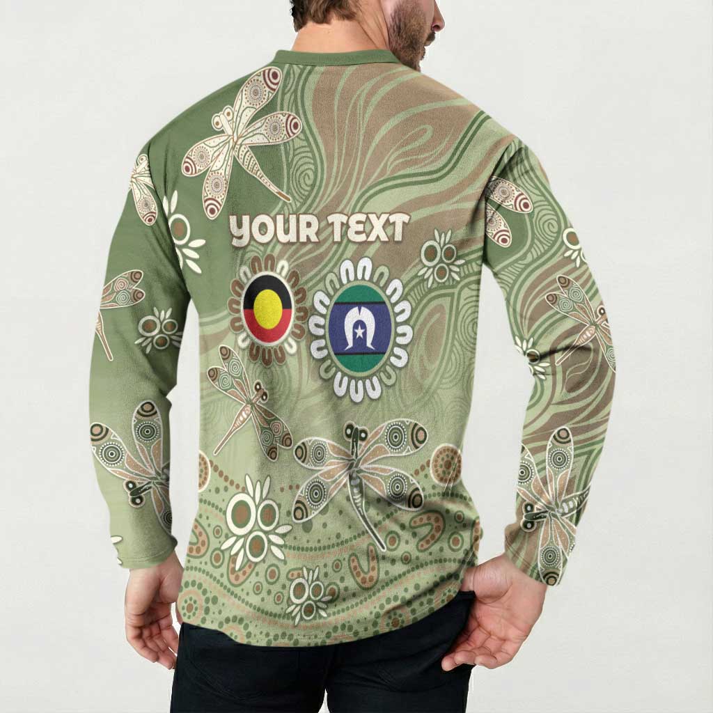 Personalised NAIDOC Week 2026 Button Sweatshirt Dragonfly Australian Aboriginal Art