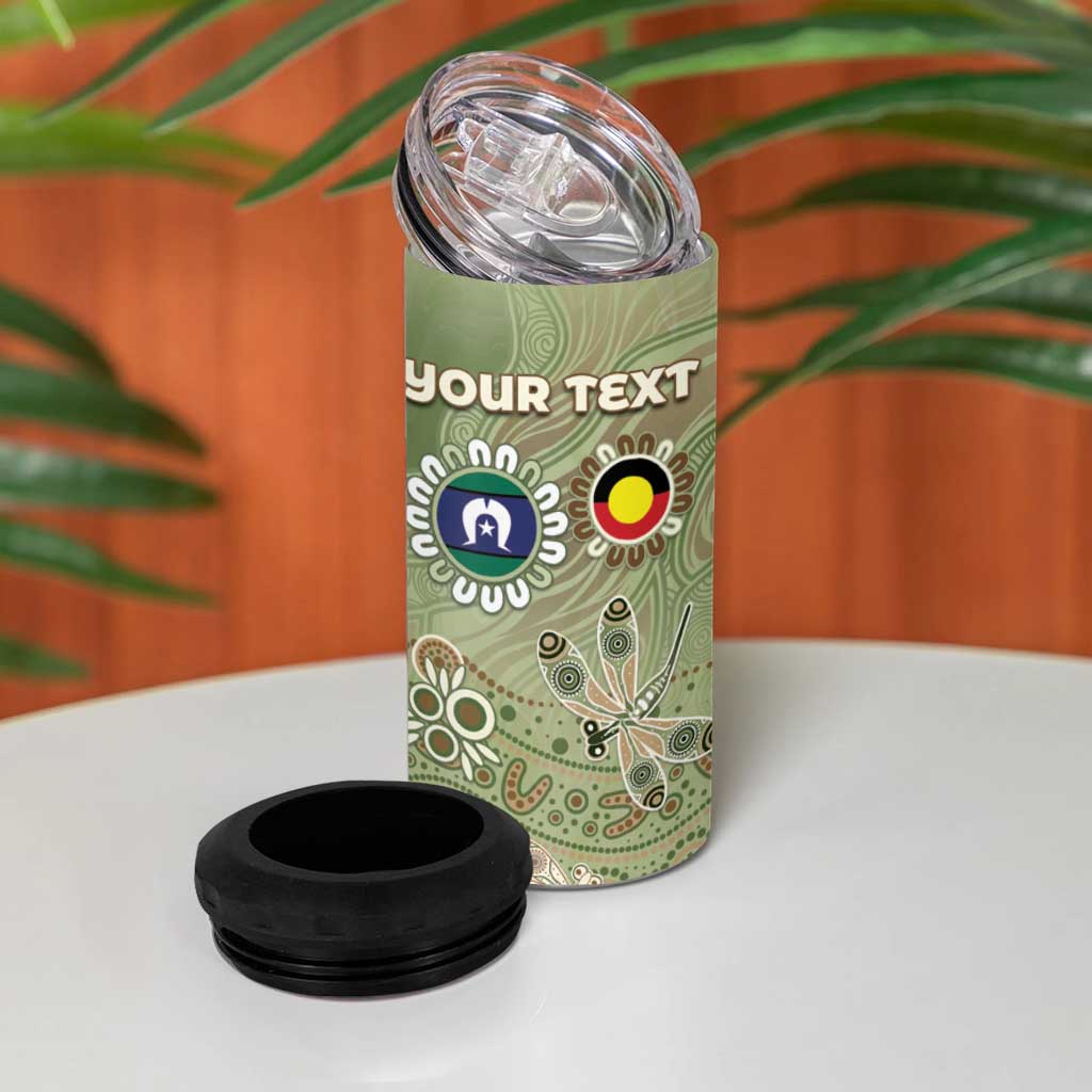 Personalised NAIDOC Week 2026 4 in 1 Can Cooler Tumbler Dragonfly Australian Aboriginal Art