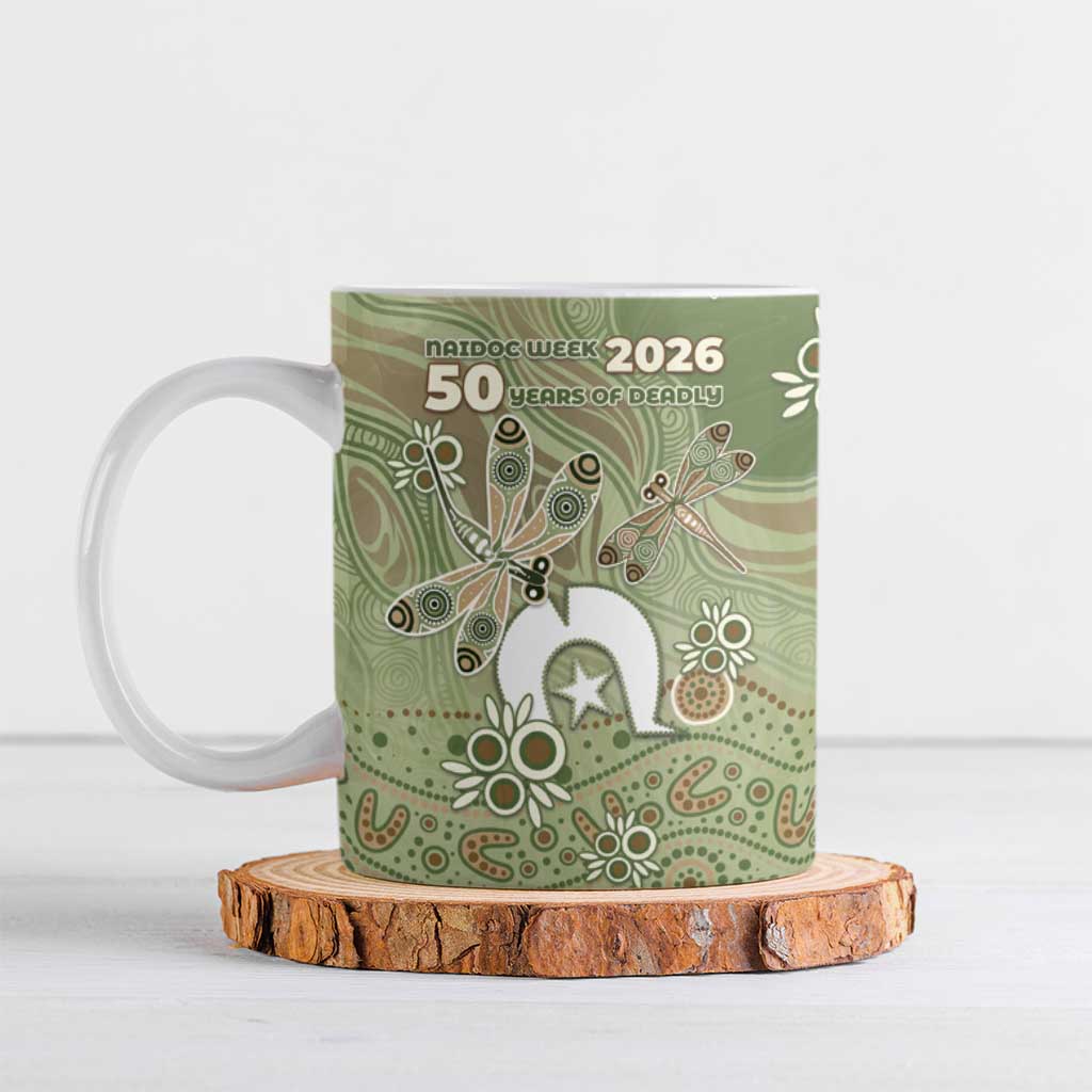 Personalised NAIDOC Week 2026 Ceramic Mug Dragonfly Australian Aboriginal Art