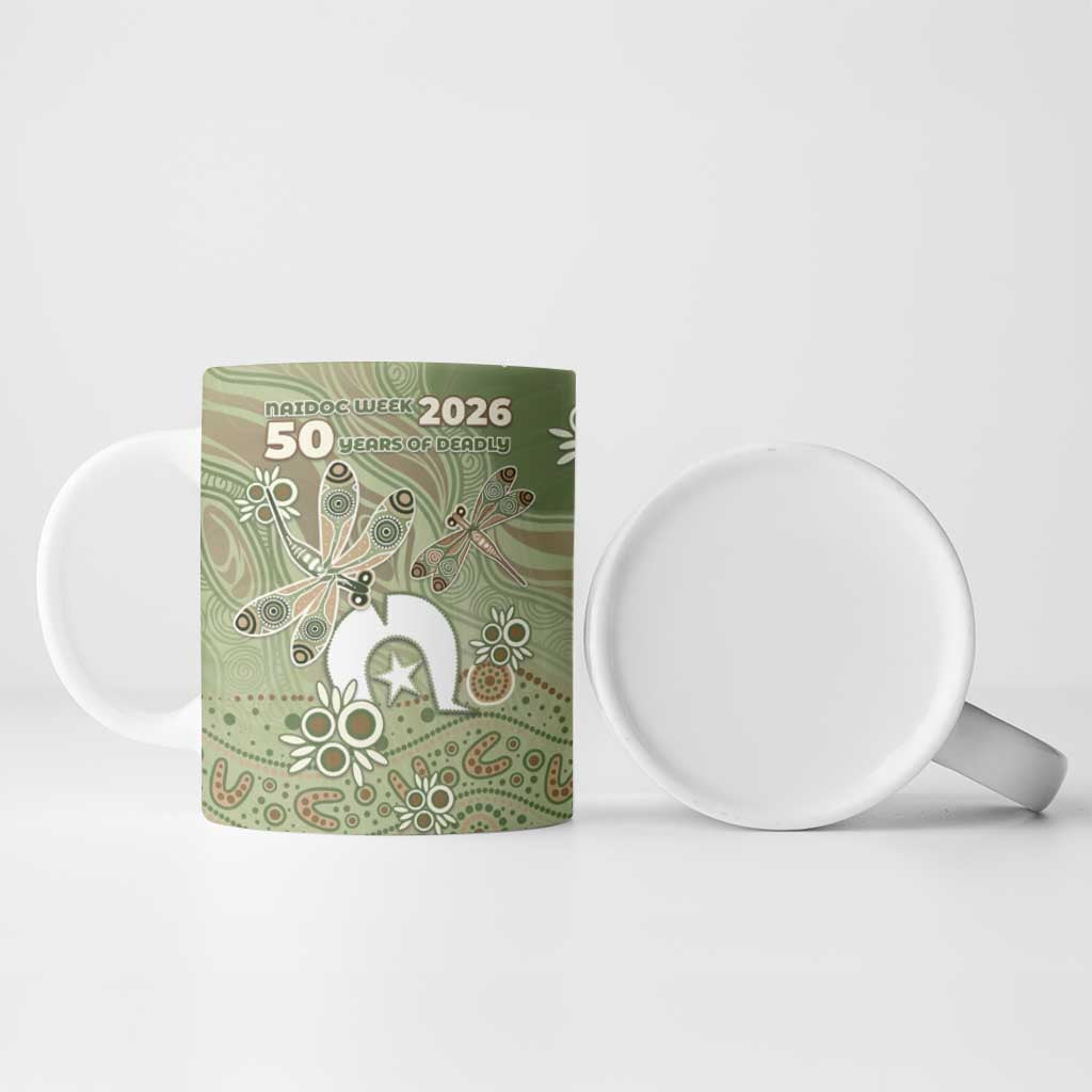 Personalised NAIDOC Week 2026 Ceramic Mug Dragonfly Australian Aboriginal Art