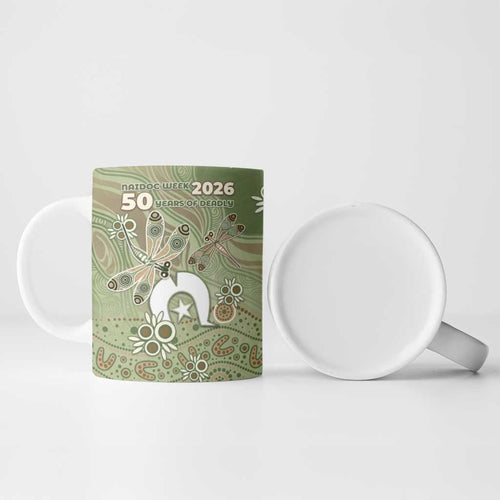 Personalised NAIDOC Week 2026 Ceramic Mug Dragonfly Australian Aboriginal Art