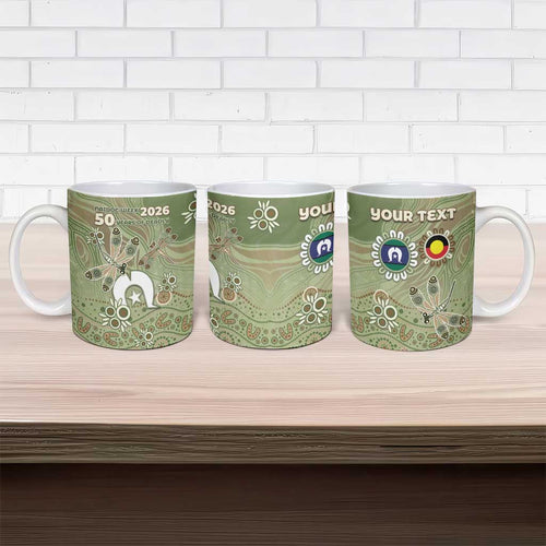 Personalised NAIDOC Week 2026 Ceramic Mug Dragonfly Australian Aboriginal Art