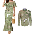 Personalised NAIDOC Week 2026 Couples Matching Mermaid Dress and Long Sleeve Button Shirt Dragonfly Australian Aboriginal Art