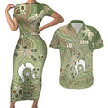 Personalised NAIDOC Week 2026 Couples Matching Short Sleeve Bodycon Dress and Hawaiian Shirt Dragonfly Australian Aboriginal Art