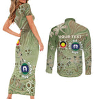 Personalised NAIDOC Week 2026 Couples Matching Short Sleeve Bodycon Dress and Long Sleeve Button Shirt Dragonfly Australian Aboriginal Art