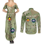 Personalised NAIDOC Week 2026 Couples Matching Summer Maxi Dress and Long Sleeve Button Shirt Dragonfly Australian Aboriginal Art