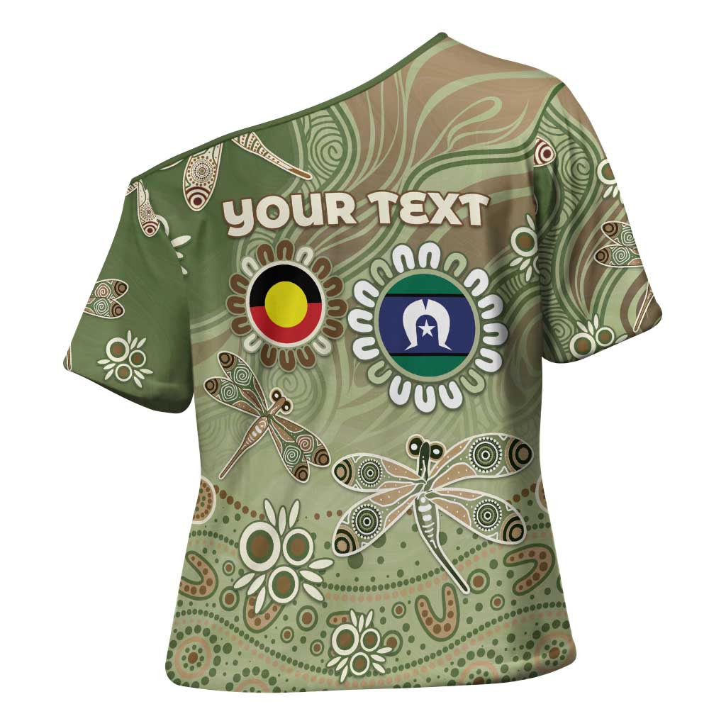 Personalised NAIDOC Week 2026 Cross Shoulder Shirt Dragonfly Australian Aboriginal Art
