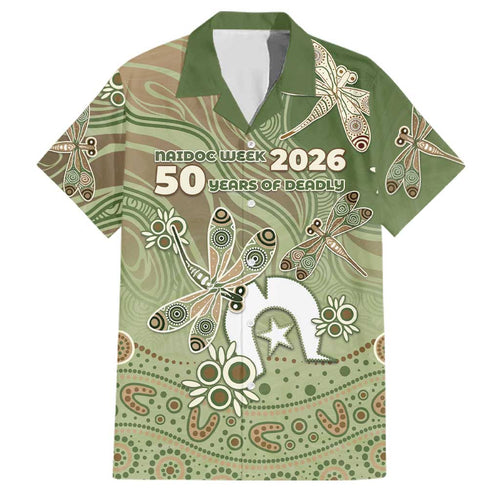 Personalised NAIDOC Week 2026 Family Matching Mermaid Dress and Hawaiian Shirt Dragonfly Australian Aboriginal Art