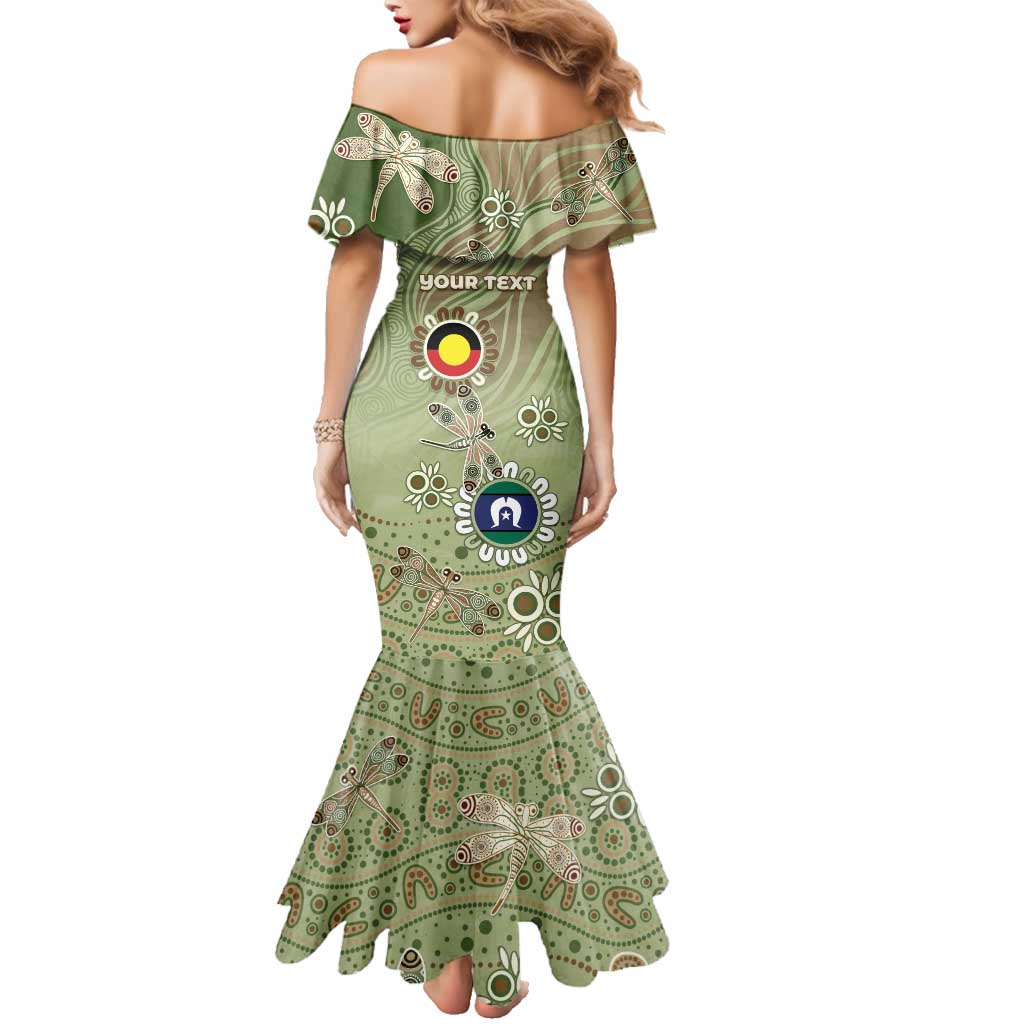 Personalised NAIDOC Week 2026 Family Matching Mermaid Dress and Hawaiian Shirt Dragonfly Australian Aboriginal Art