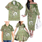 Personalised NAIDOC Week 2026 Family Matching Off The Shoulder Long Sleeve Dress and Hawaiian Shirt Dragonfly Australian Aboriginal Art