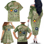 Personalised NAIDOC Week 2026 Family Matching Off The Shoulder Long Sleeve Dress and Hawaiian Shirt Dragonfly Australian Aboriginal Art