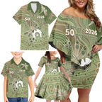 Personalised NAIDOC Week 2026 Family Matching Off Shoulder Short Dress and Hawaiian Shirt Dragonfly Australian Aboriginal Art