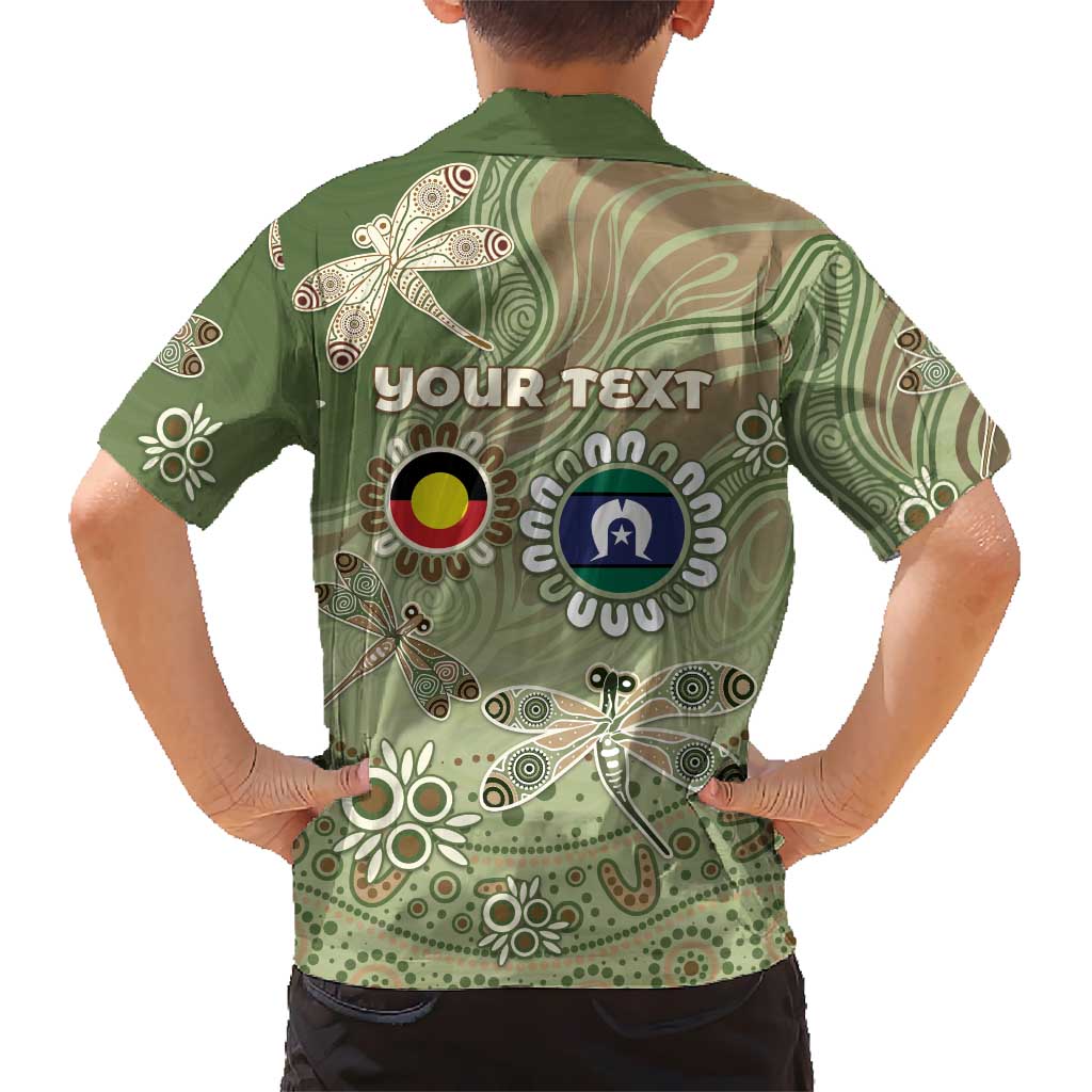 Personalised NAIDOC Week 2026 Family Matching Puletasi and Hawaiian Shirt Dragonfly Australian Aboriginal Art